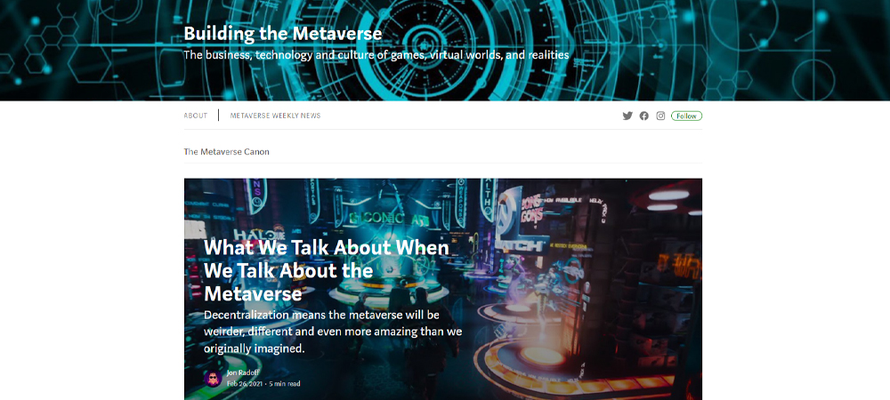 Tech-Blogs, die das Metaverse aufbauen