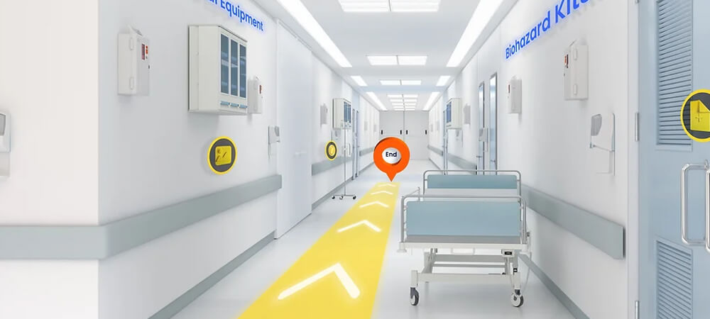 navegação hospitalar de saúde de realidade aumentada